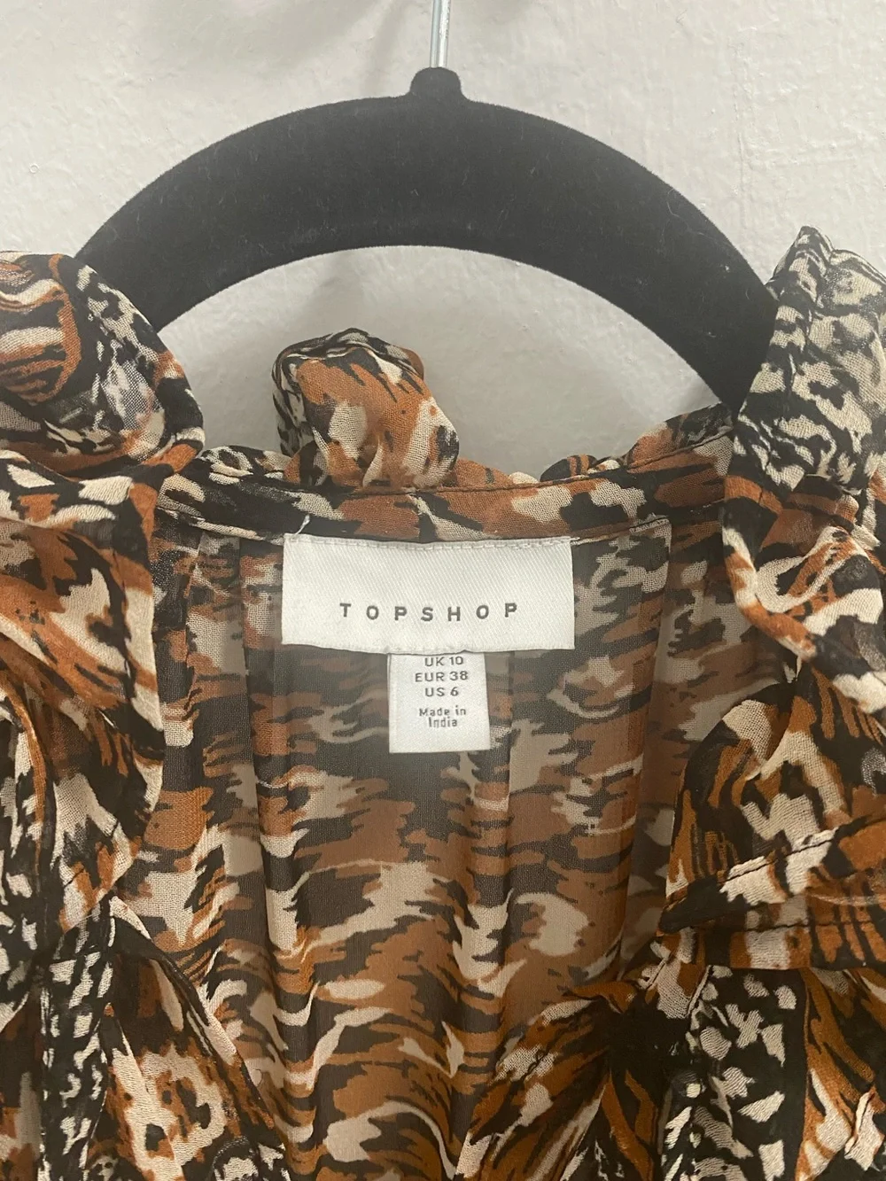 Topshop Brown Black Cream Animal Print maxi dress - Picture 5 of 7